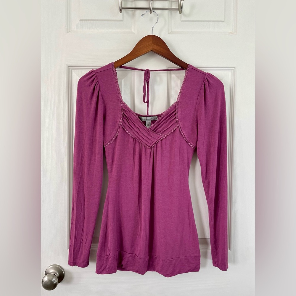 American Rag Magenta Long Sleeve Blouse